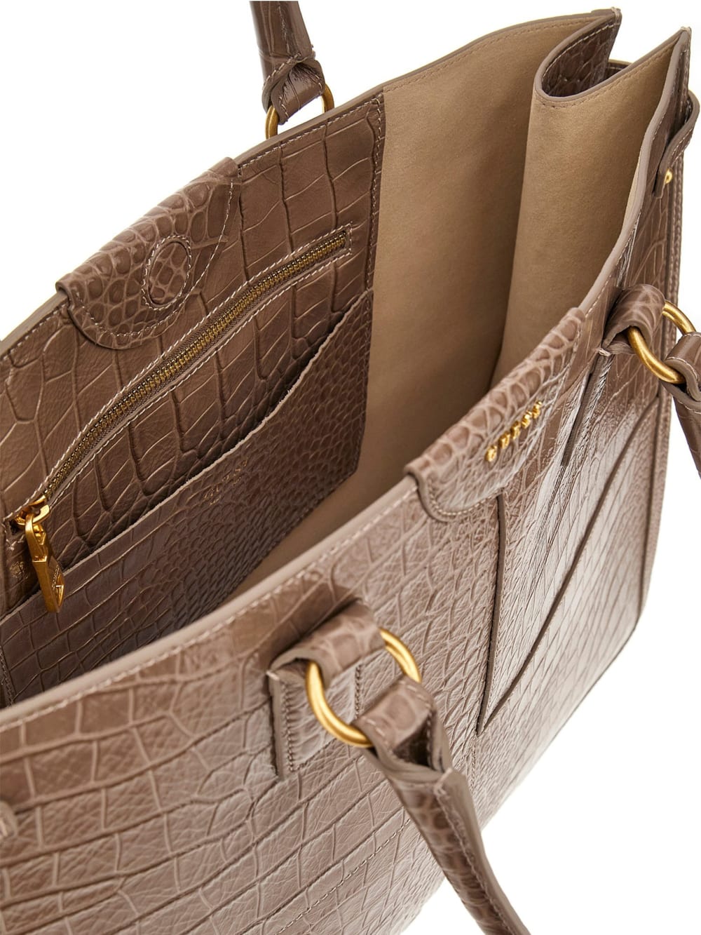 Isa Crocodile-Embossed Leather Tote - Guess
