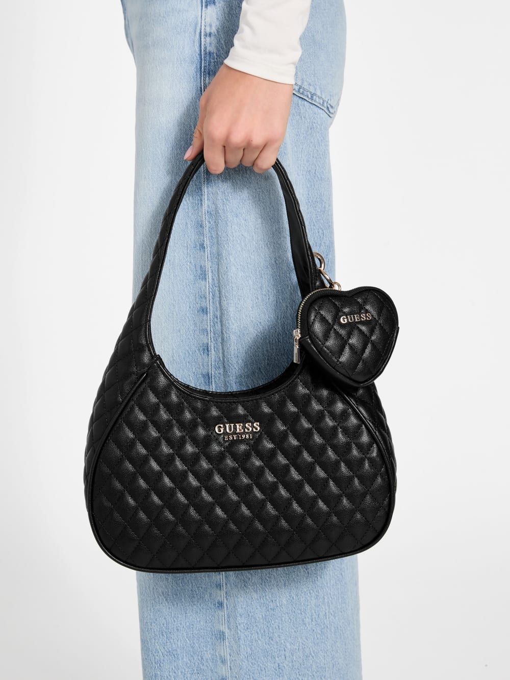 Atabey Hobo Quilted Shoulder Bag - Guess