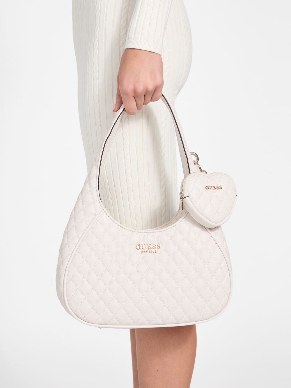Atabey Hobo Quilted Shoulder Bag - Guess