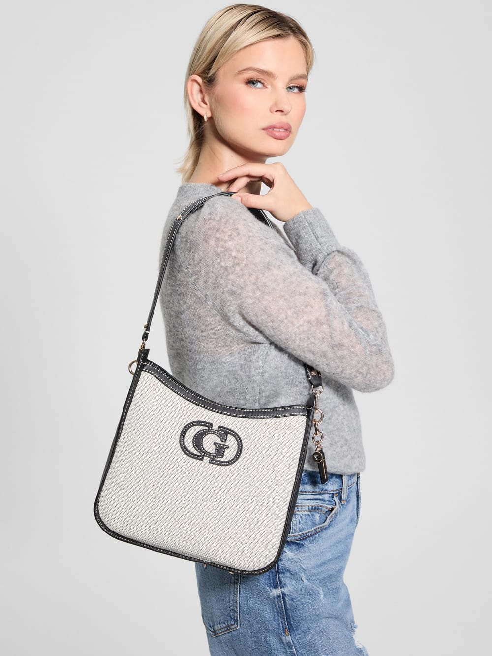 Sebina Canvas Bucket Shoulder Bag - Guess