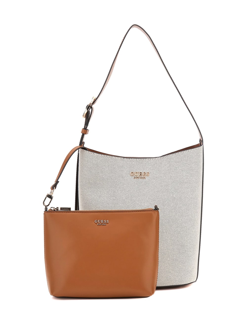 Nicolette Canvas Large Bucket Bag - Guess