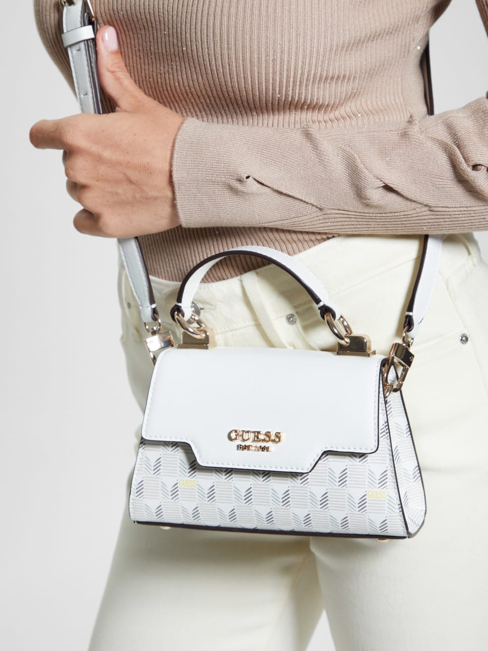 Hallie Mini Fold-Over Flap Bag - Guess