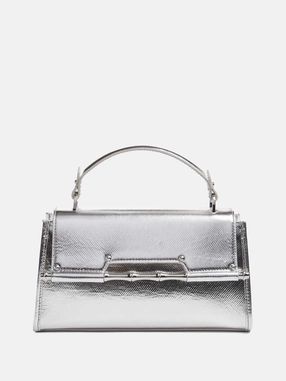 Iris Metallic Leather Top Handle Bag - Guess