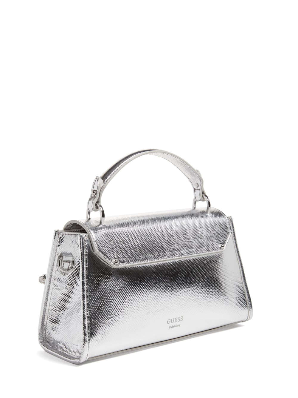 Iris Metallic Leather Top Handle Bag - Guess