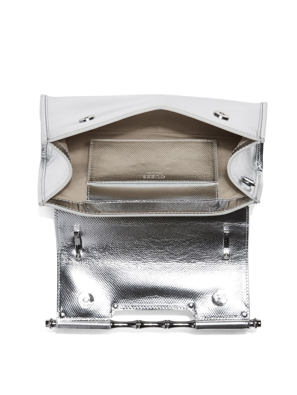 Iris Metallic Leather Top Handle Bag - Guess