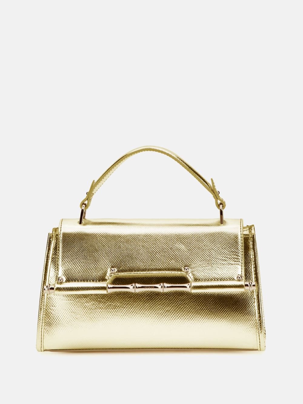 Iris Metallic Leather Top Handle Bag - Guess