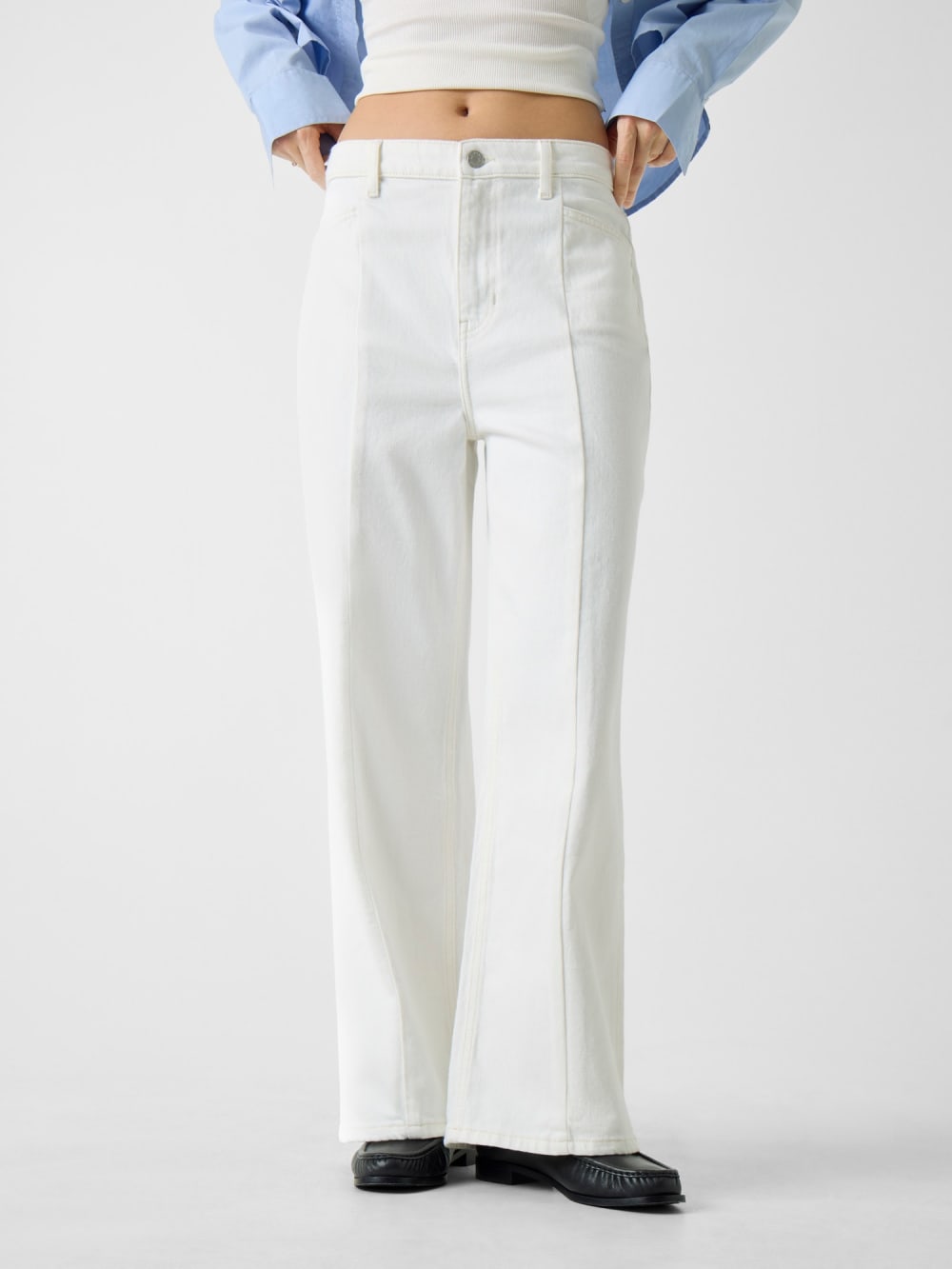 G11 Seamed Crop Wide-Leg Jeans - Guess