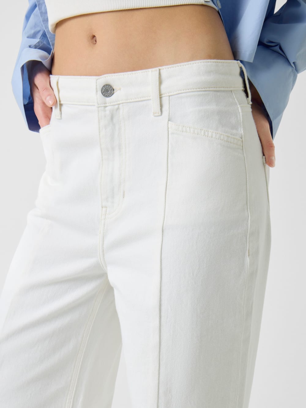 G11 Seamed Crop Wide-Leg Jeans - Guess