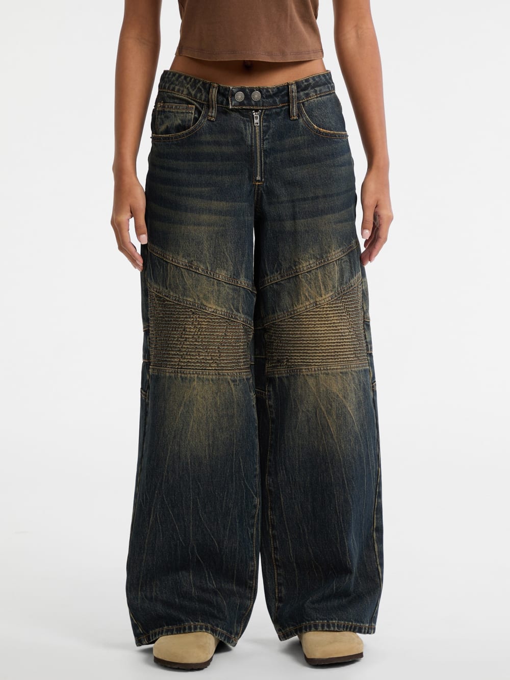 GUESS Originals Moto Wide-Leg Jeans - Guess