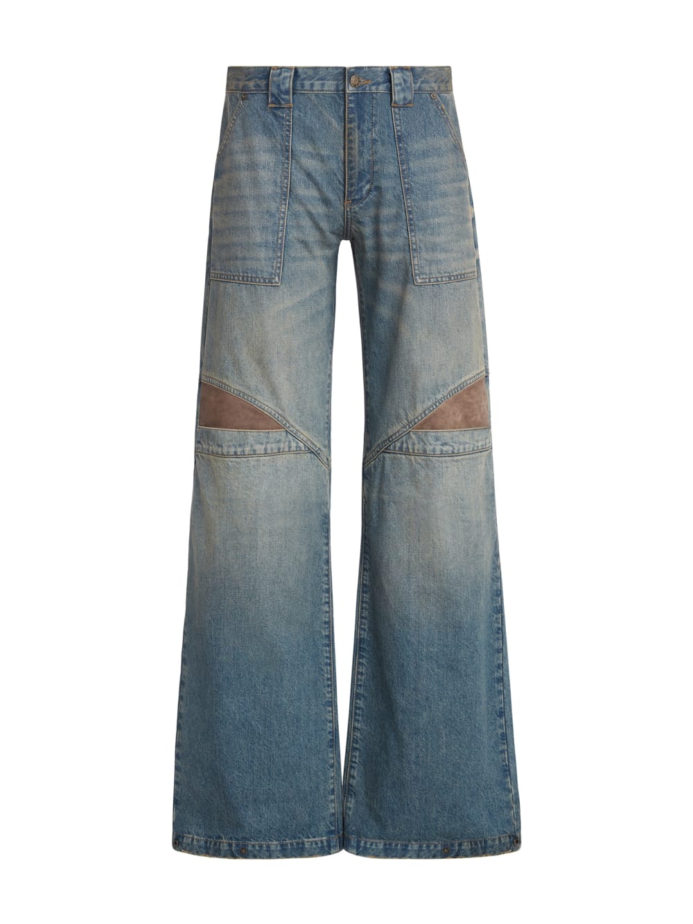 low-rise wide leg denim pants - Guess