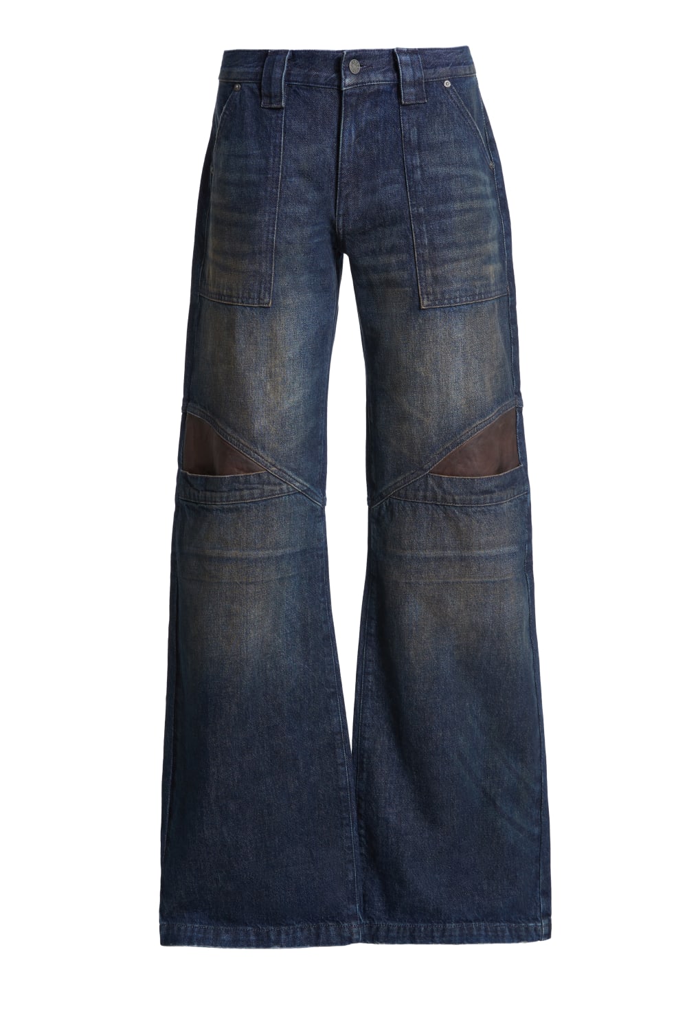 low-rise wide leg denim pants - Guess