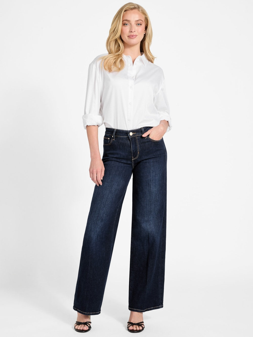 Mid-Rise Sexy Palazzo Wide-Leg Jeans - Guess