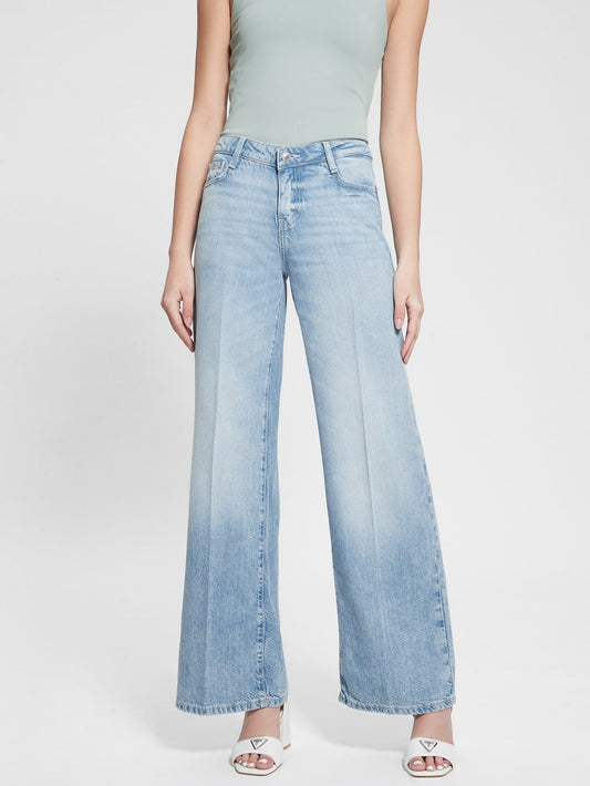 Eco Featherweight Mid-Rise Palazzo Jeans - Guess