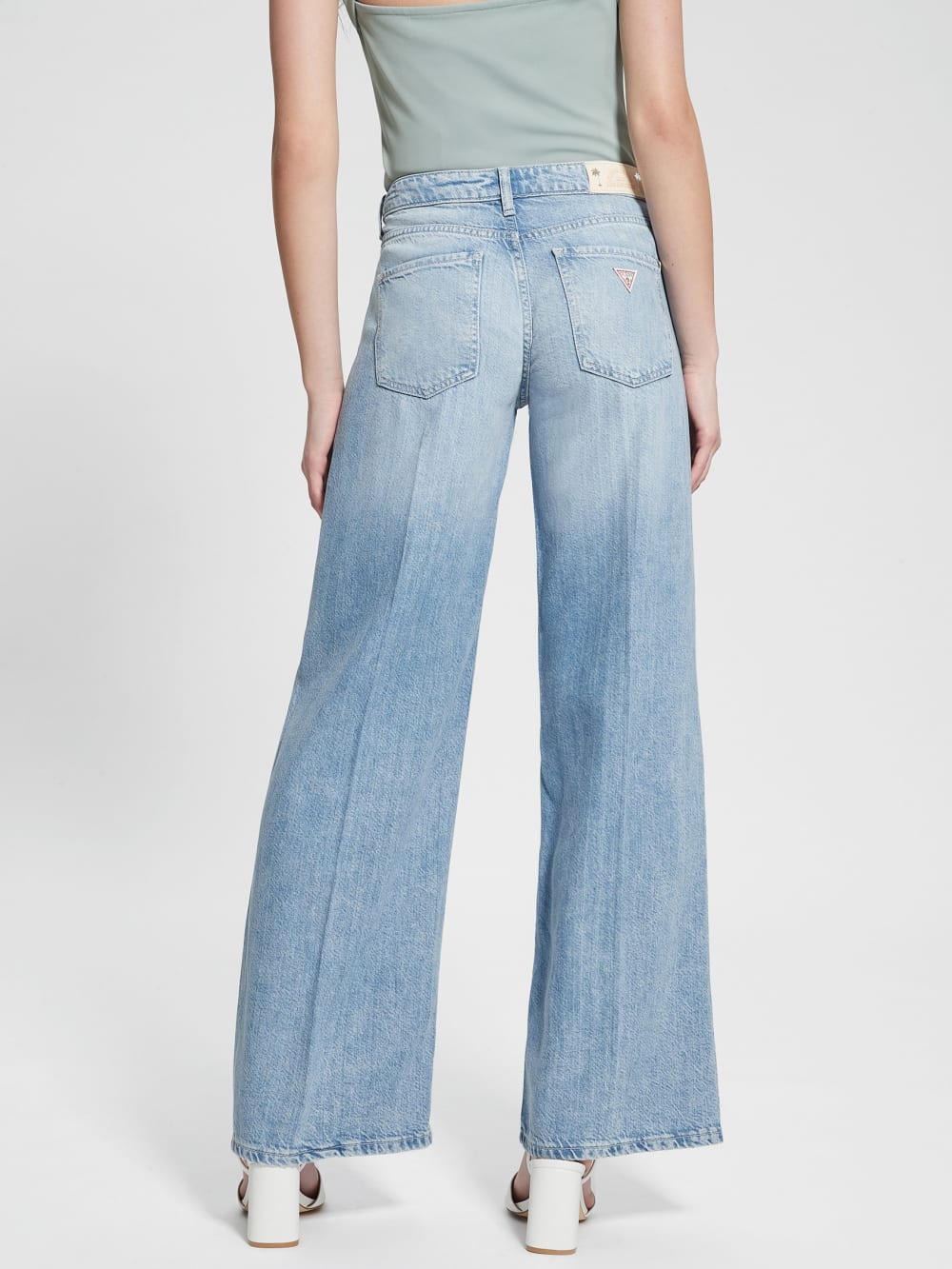 Eco Featherweight Mid-Rise Palazzo Jeans - Guess