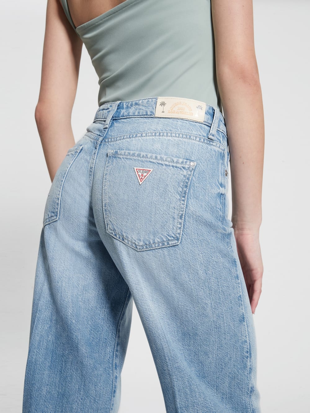 Eco Featherweight Mid-Rise Palazzo Jeans - Guess