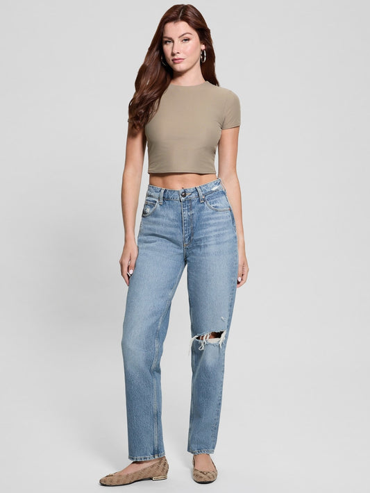 Eco Destroyed Mom Jeans - Guess