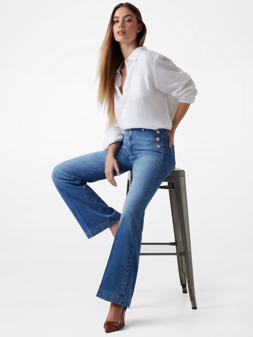 Eco Faye Sailor Flared Jeans - Guess
