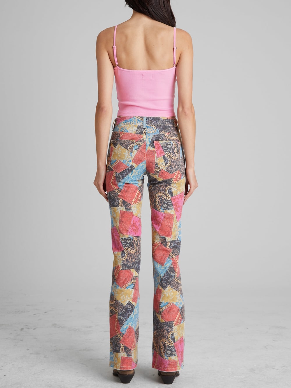 Printed Denim Flared Jeans - Guess