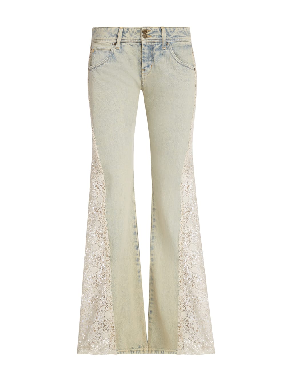 lace denim flare pants - Guess