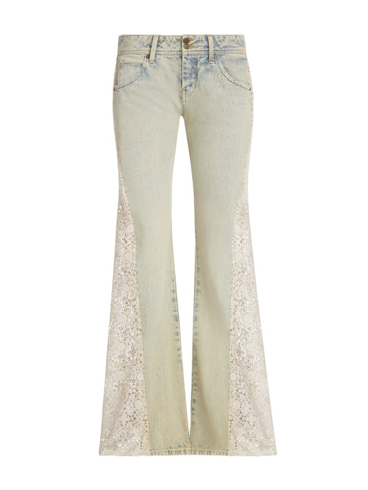 lace denim flare pants - Guess