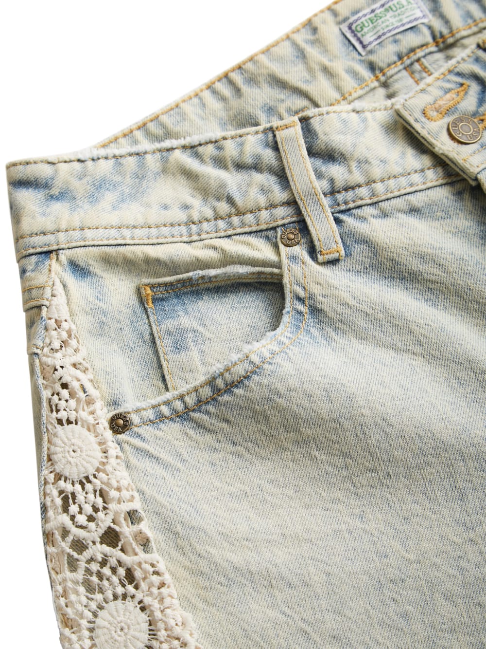 lace denim flare pants - Guess