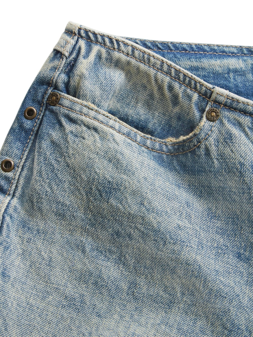 eyelet low-rise denim pants - Guess