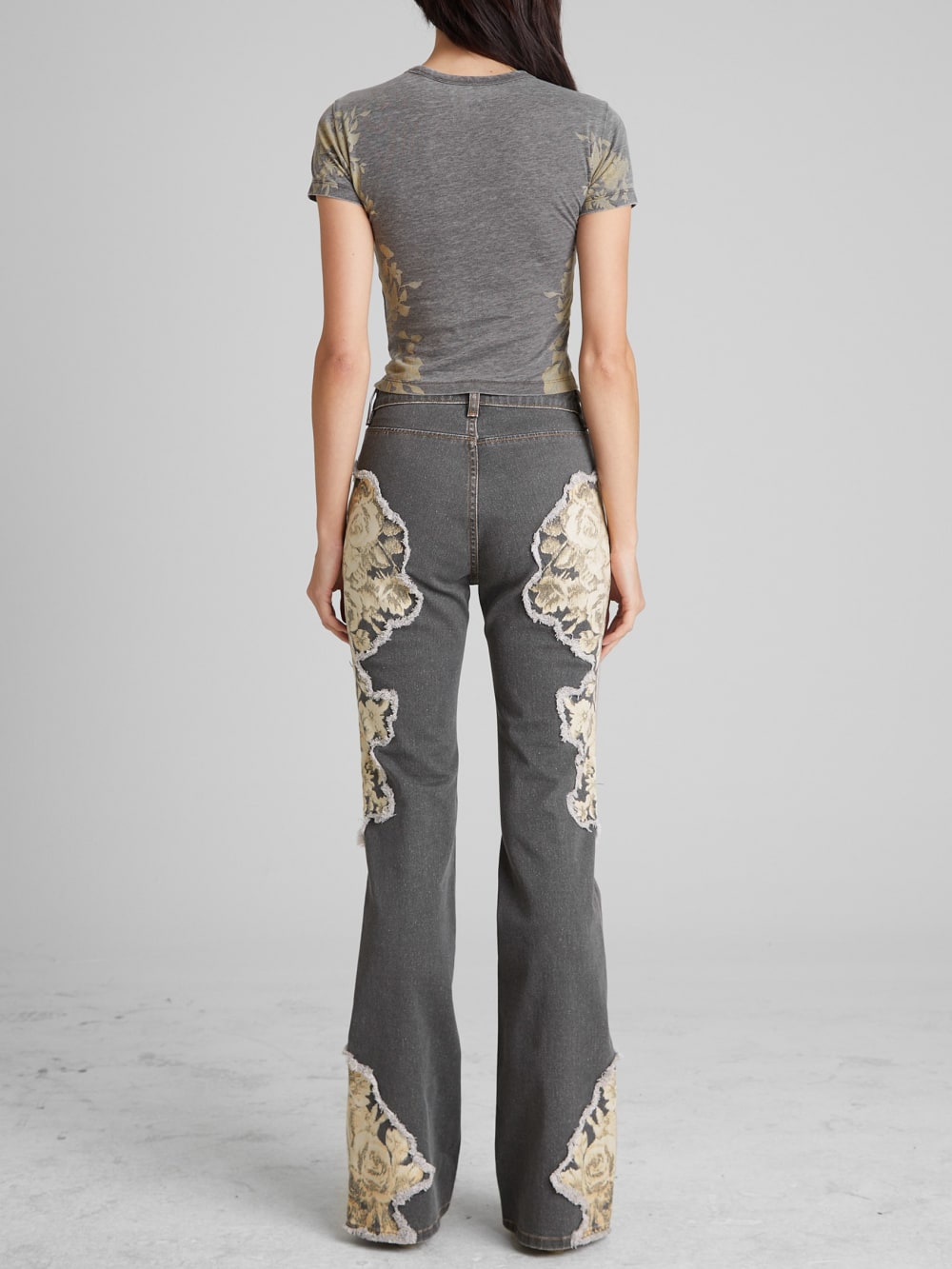 Printed Denim Flared Jeans - Guess