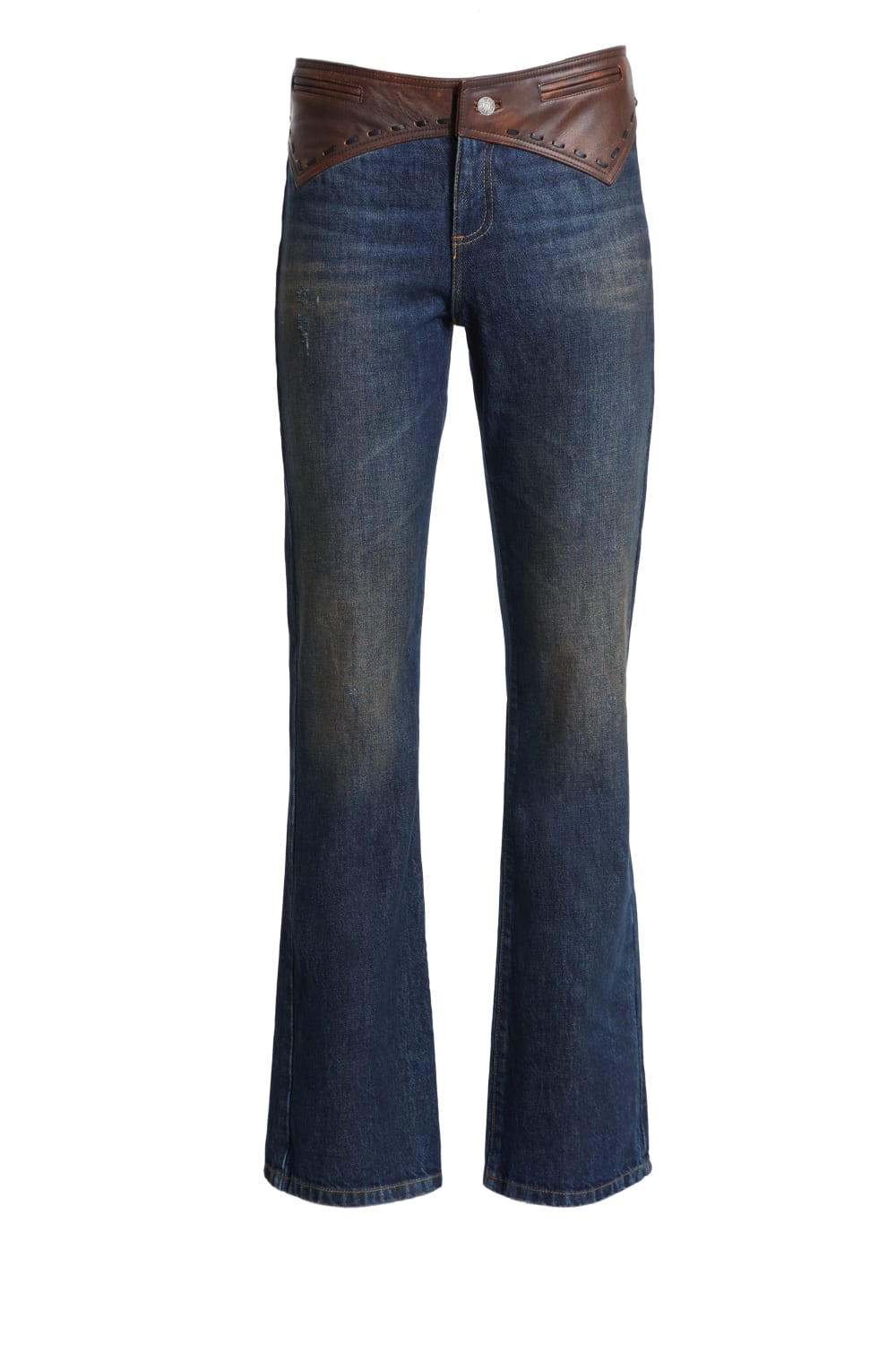 contrast denim flare pants - Guess