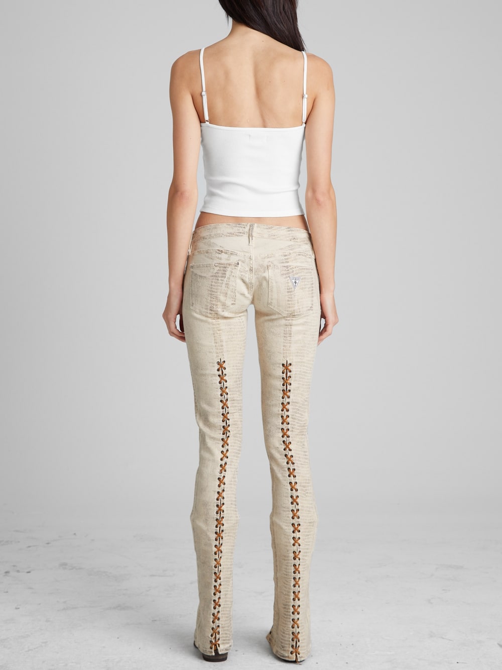 Laced Flared Denim Jeans - Guess