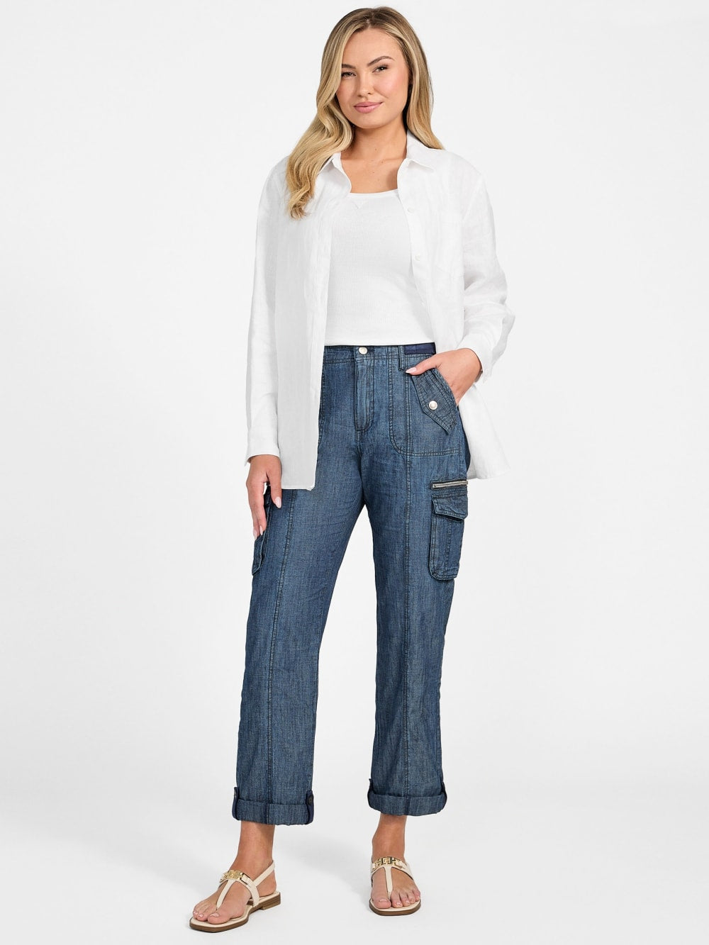 Nessi Denim Cargo Pants - Guess