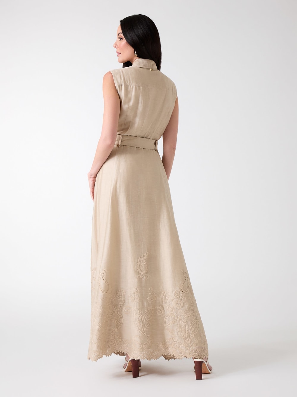 Eco Mindy Embroidered Maxi Shirt Dress - Guess