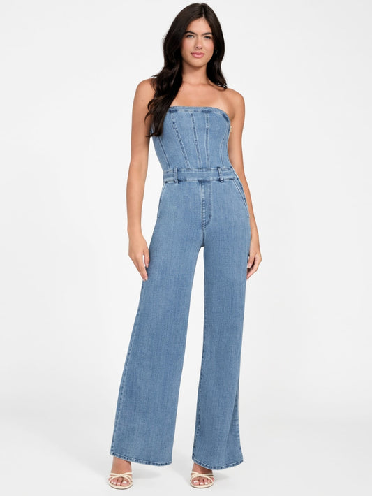 Eco Donna Strapless Denim Jumpsuit - Guess