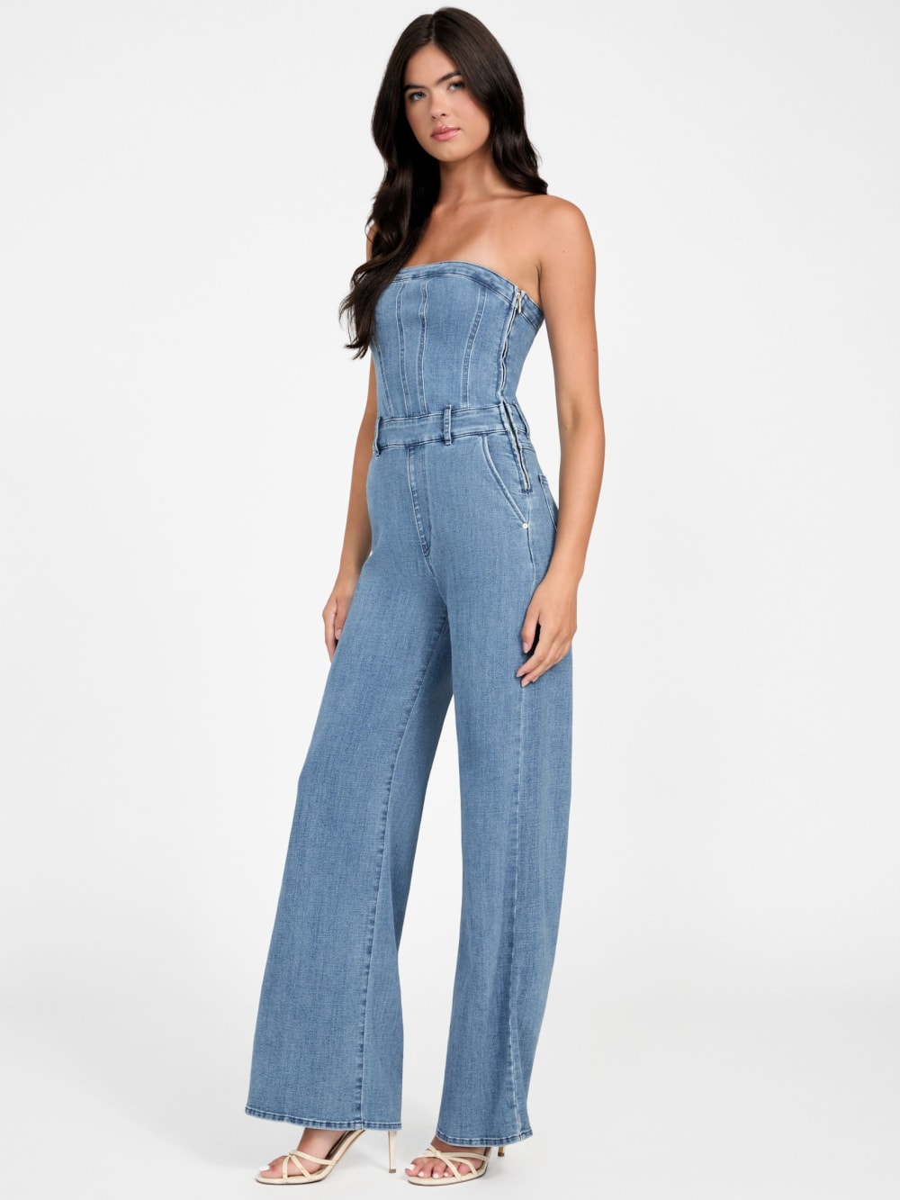 Eco Donna Strapless Denim Jumpsuit - Guess