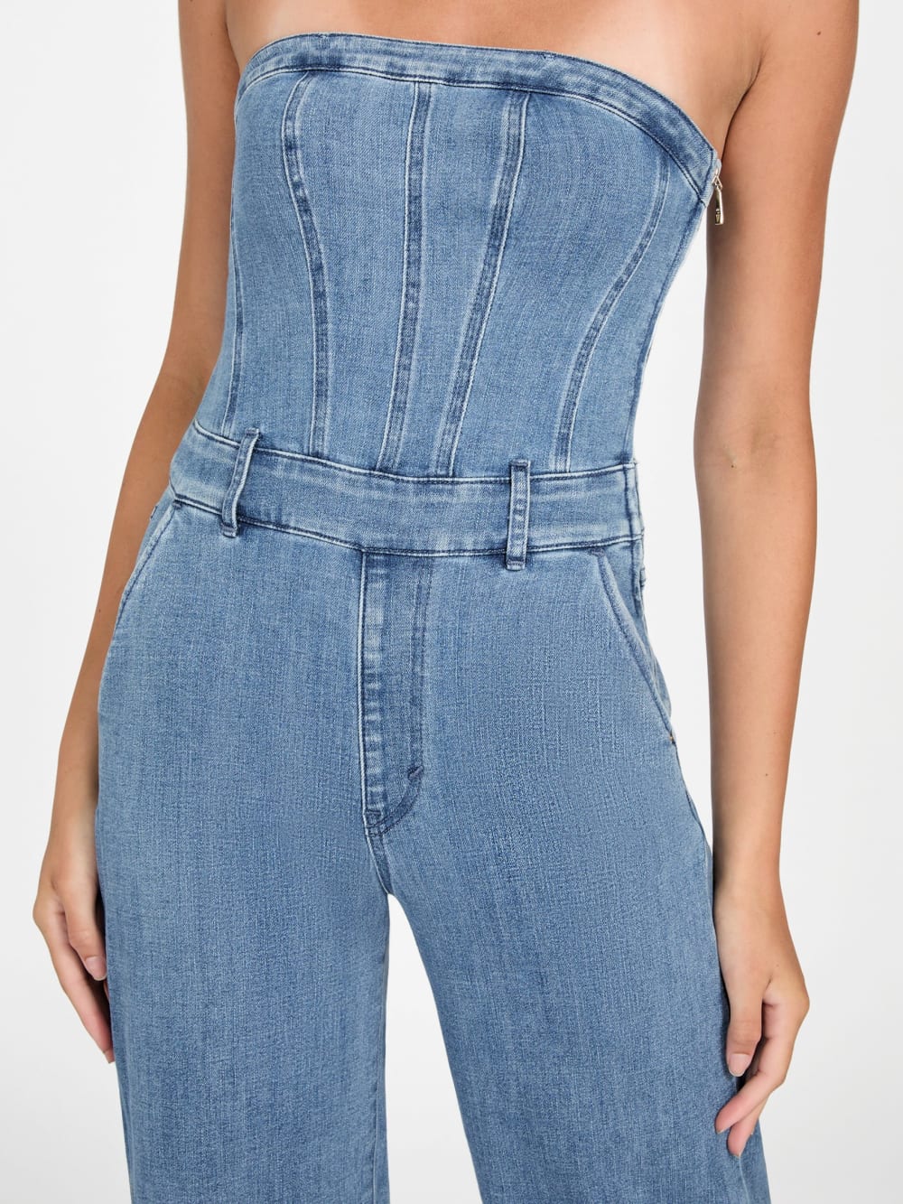 Eco Donna Strapless Denim Jumpsuit - Guess