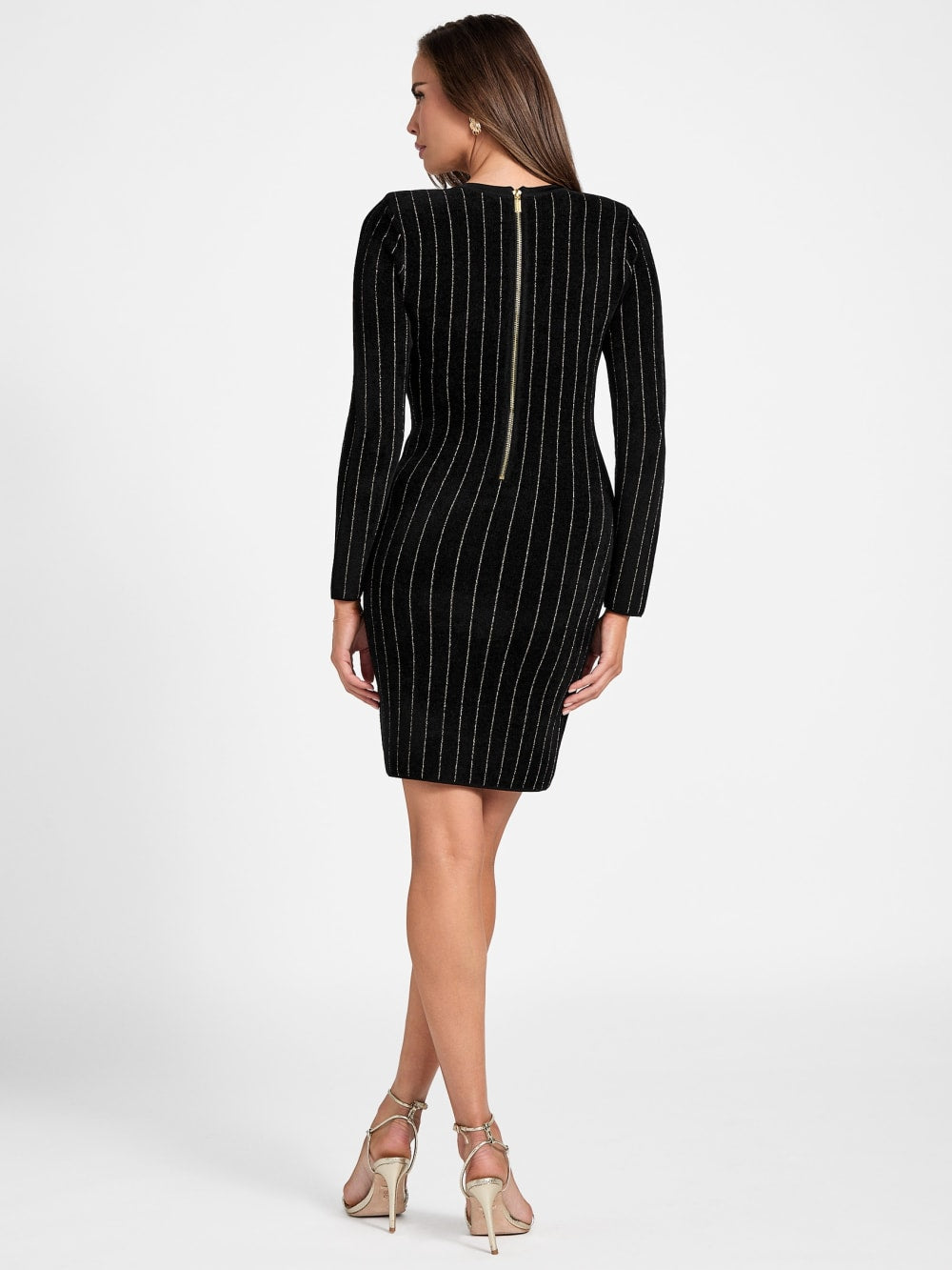 Menna Pinstriped Sweater Dress - Guess