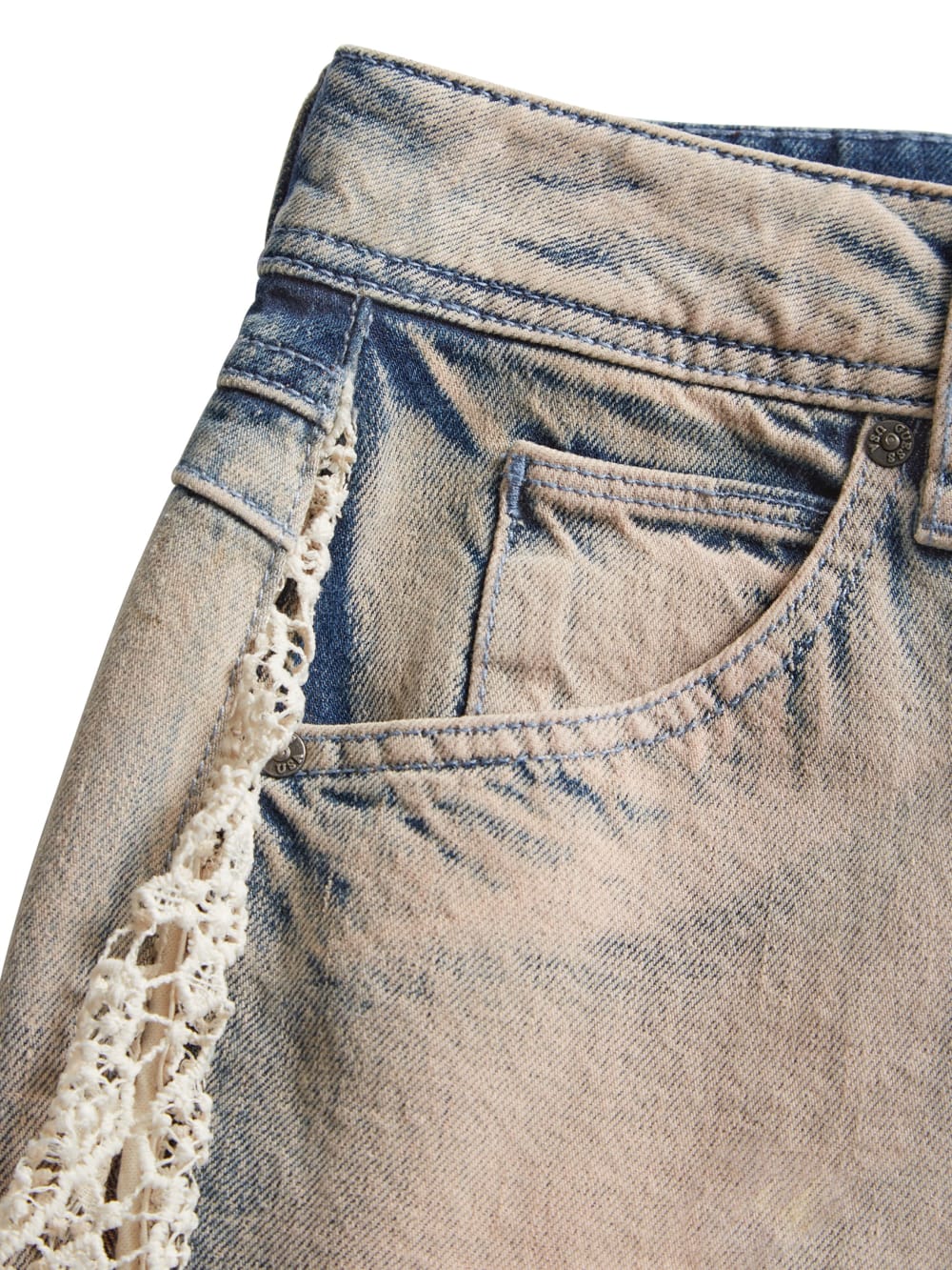 lace denim flare pants - Guess