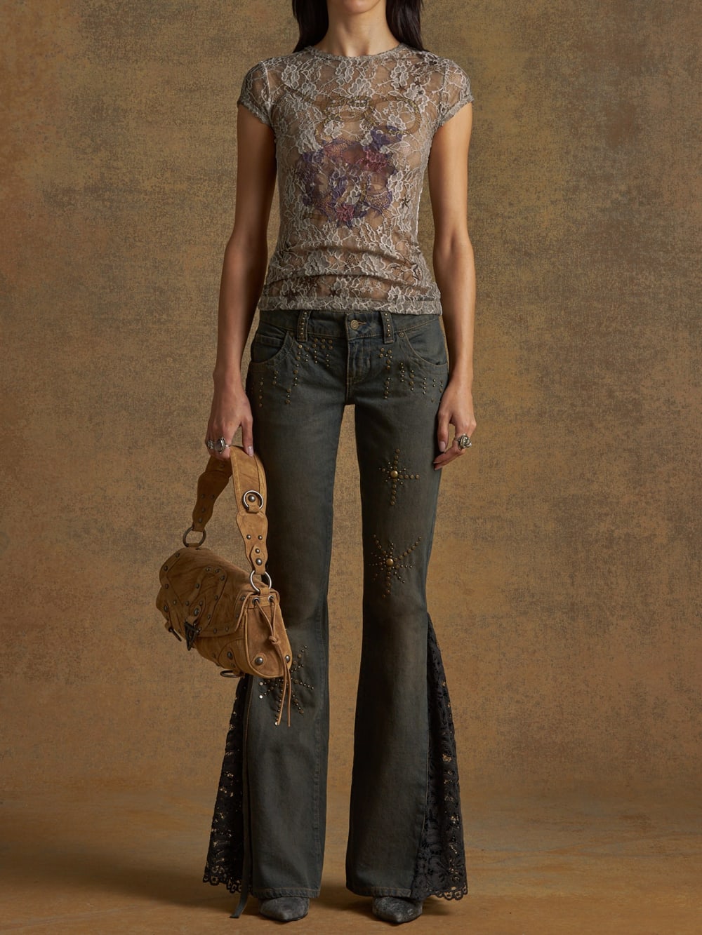 flare lace jeans - Guess