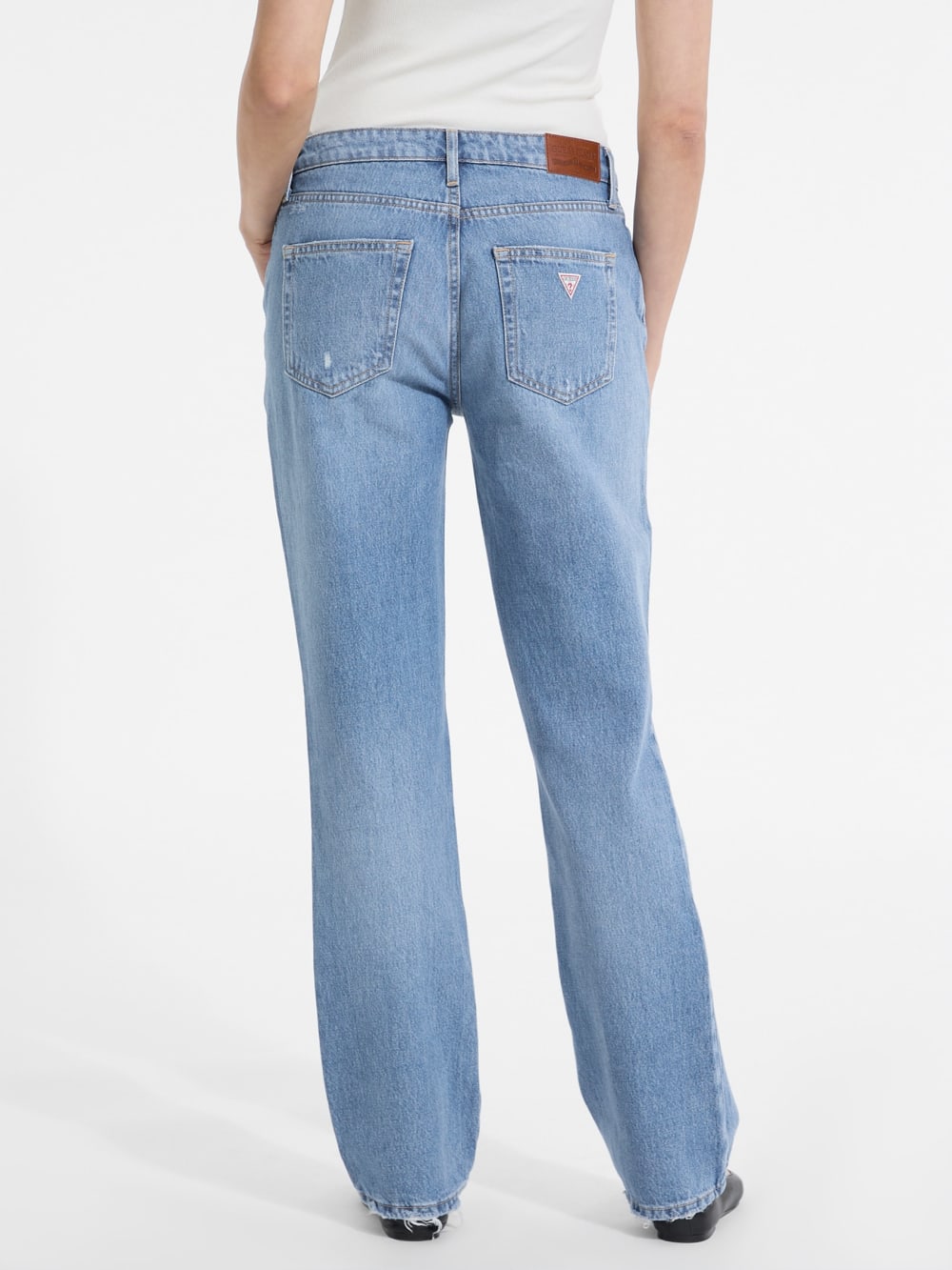 G08 Mid-Rise Distressed Straight Jeans - Guess