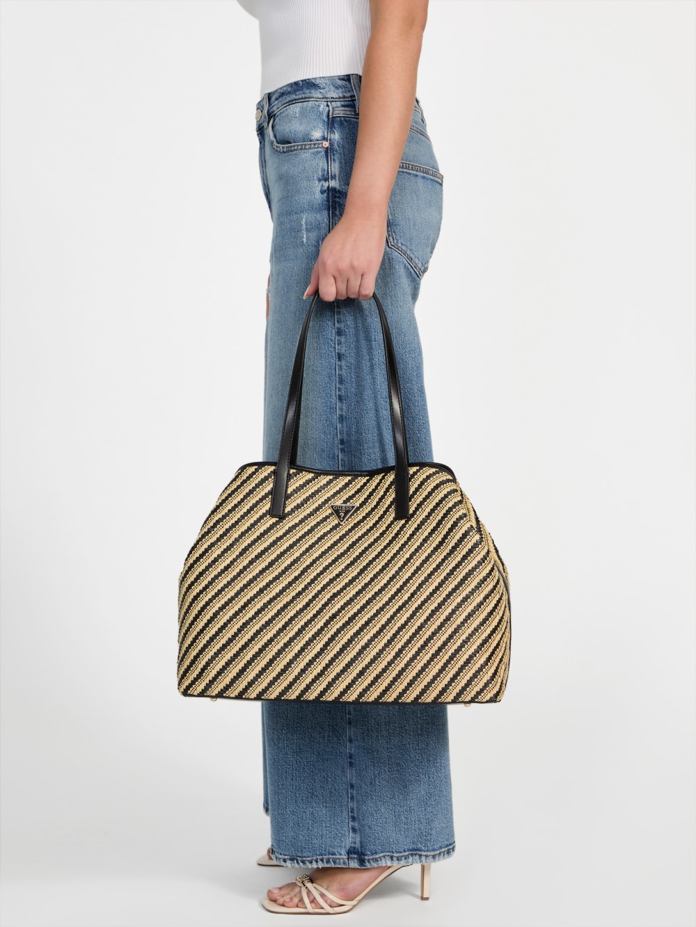 Vikky Woven Straw Tote Set - Guess