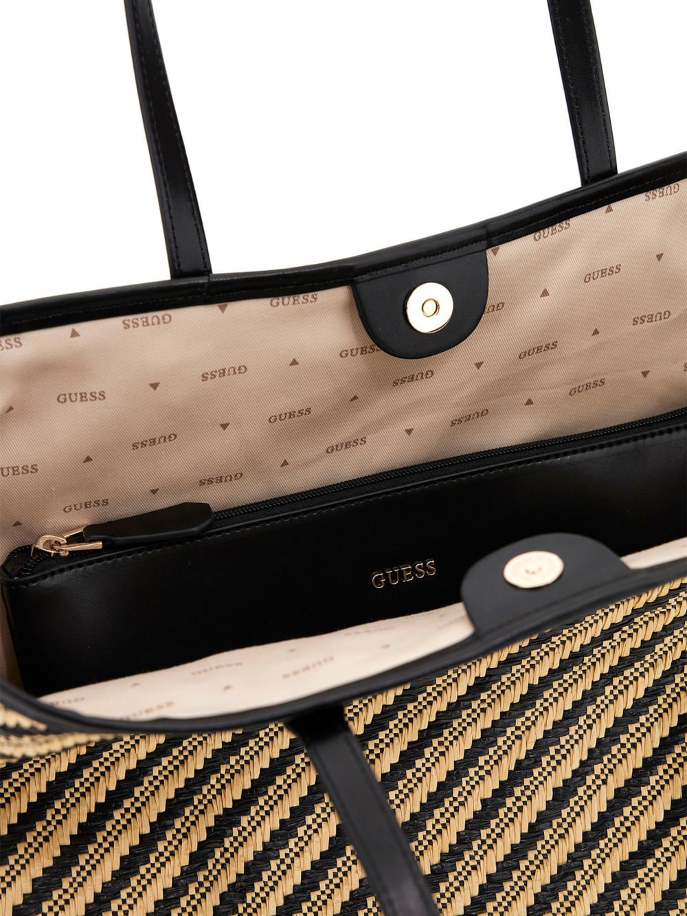 Vikky Woven Straw Tote Set - Guess
