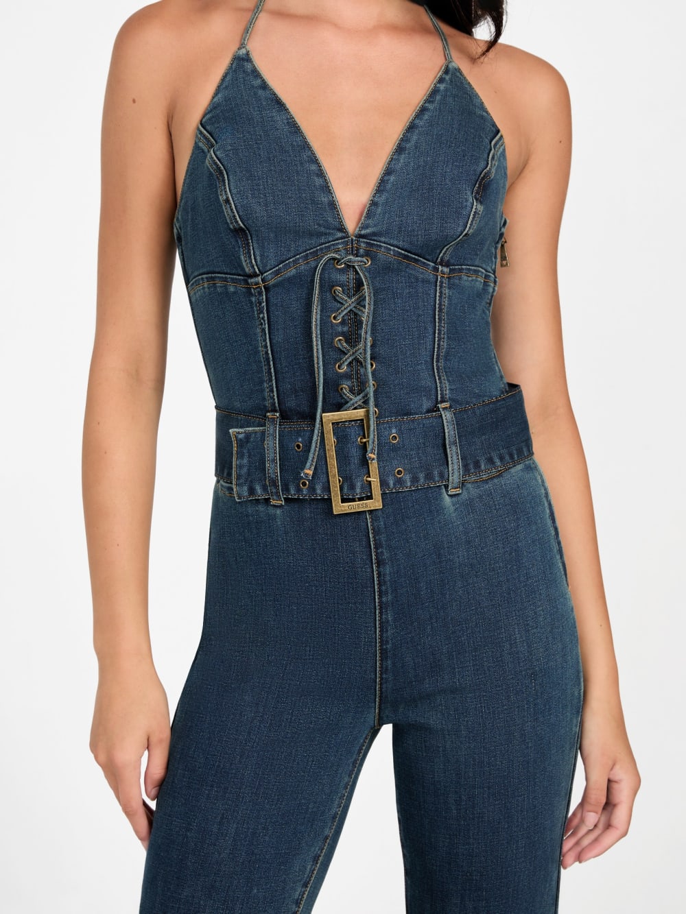 Eco Rebel Halter Denim Jumpsuit - Guess