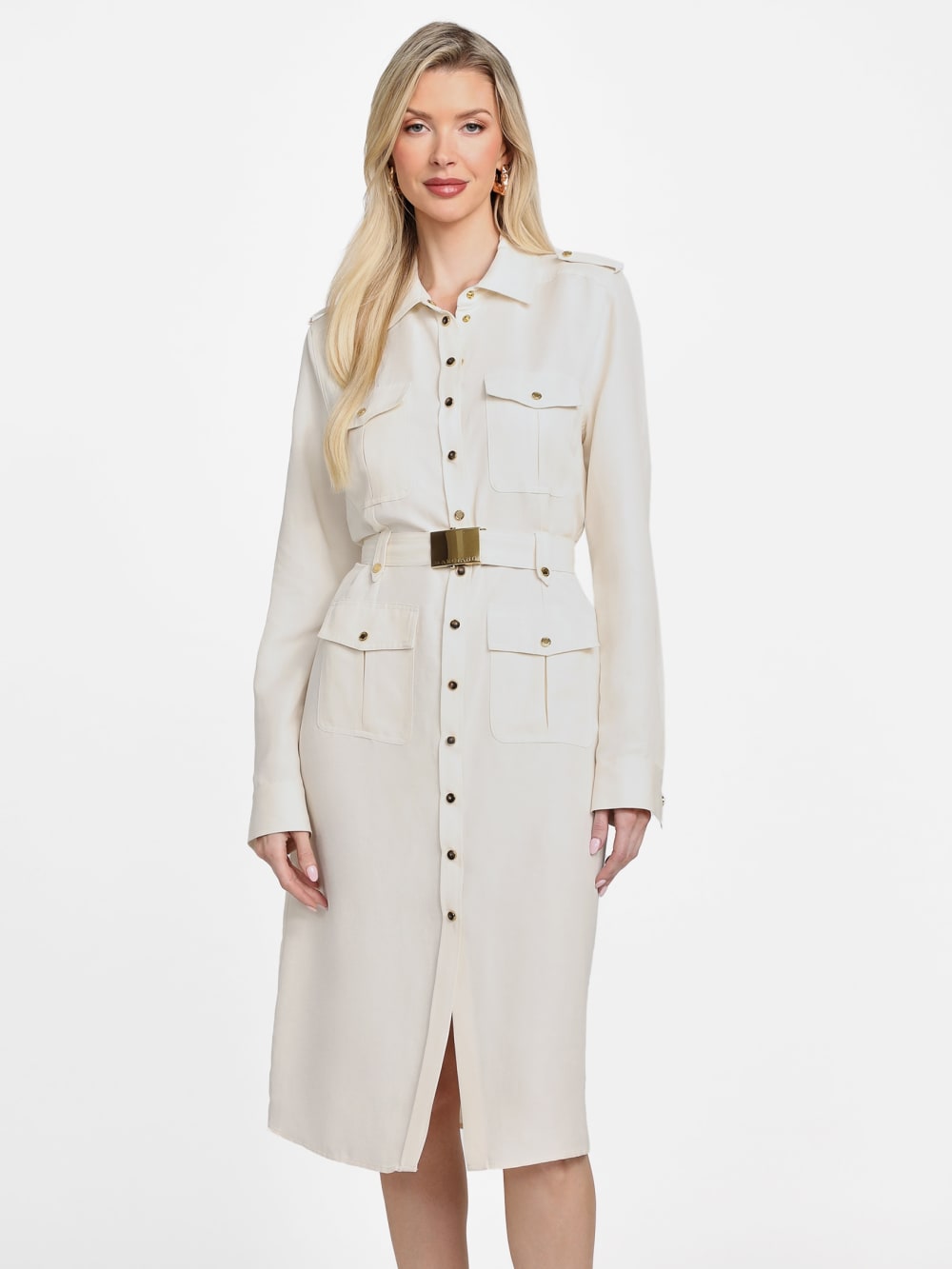 Eco Greta Linen-Blend Safari Dress - Guess