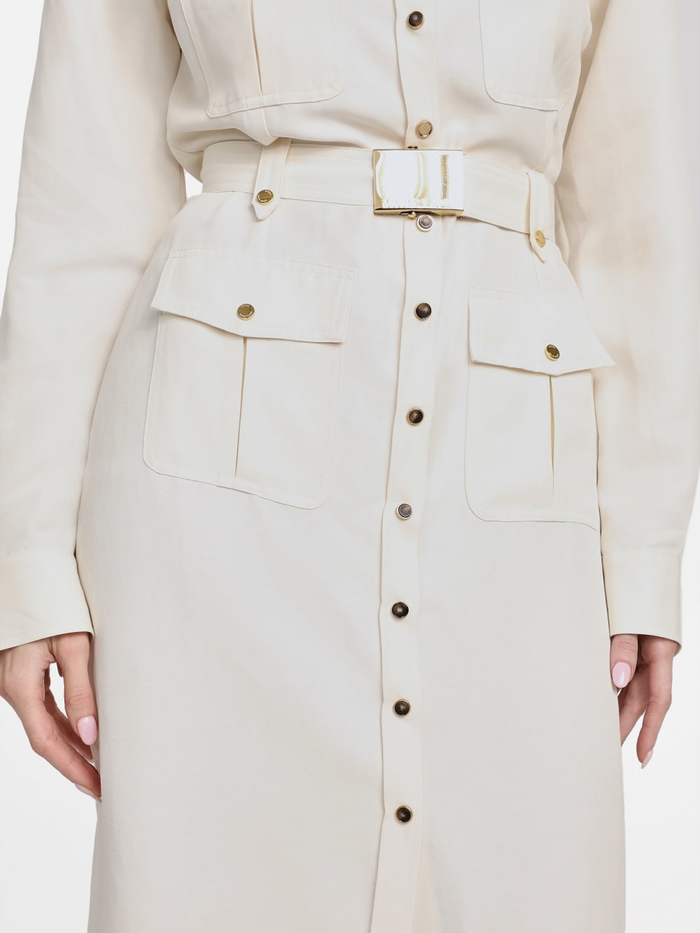 Eco Greta Linen-Blend Safari Dress - Guess