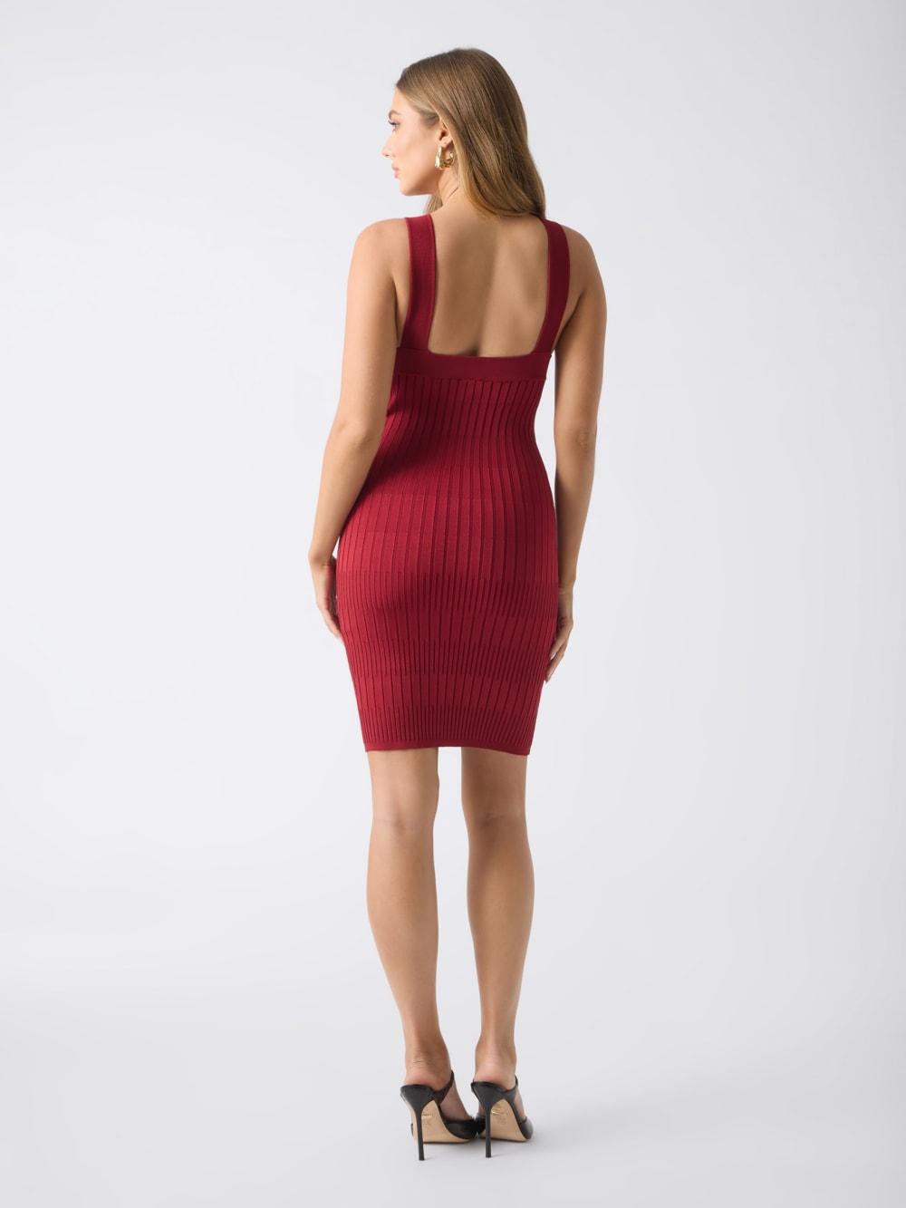 Janet Button Ribbed Sweater Dress - Guess