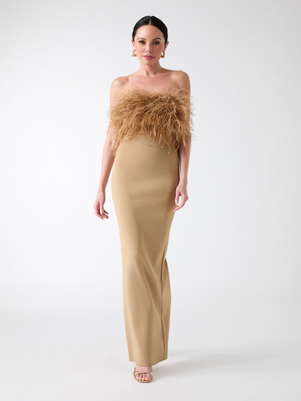 Evita Feather Bandage Gown - Guess