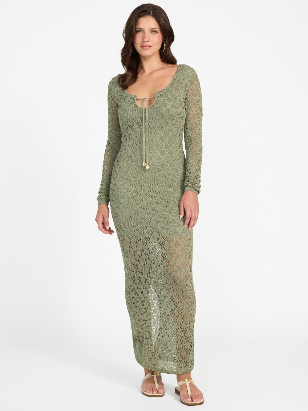 Alba Pointelle Maxi Dress - Guess