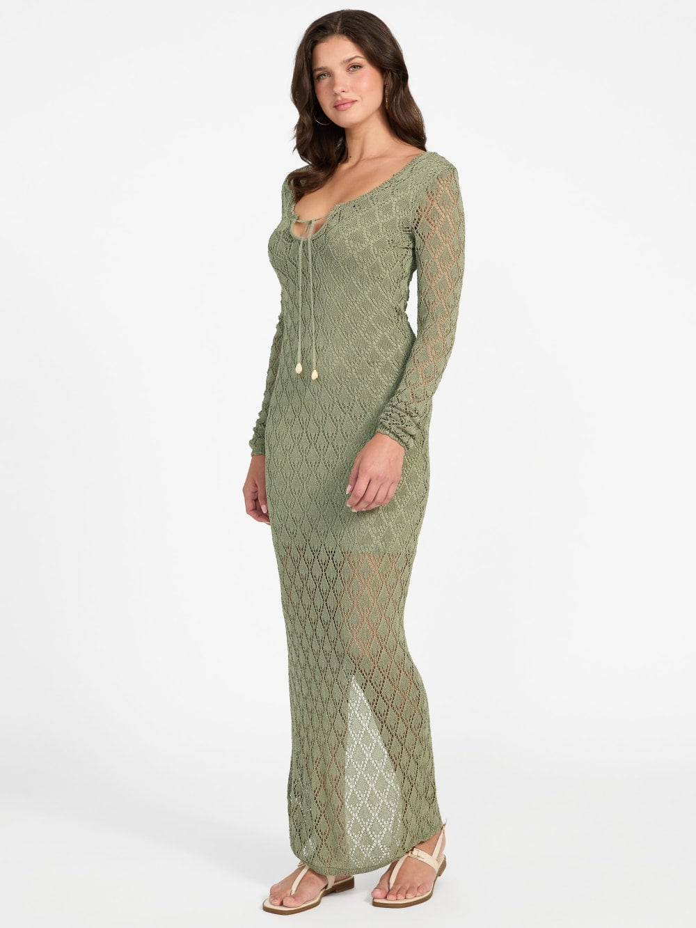 Alba Pointelle Maxi Dress - Guess