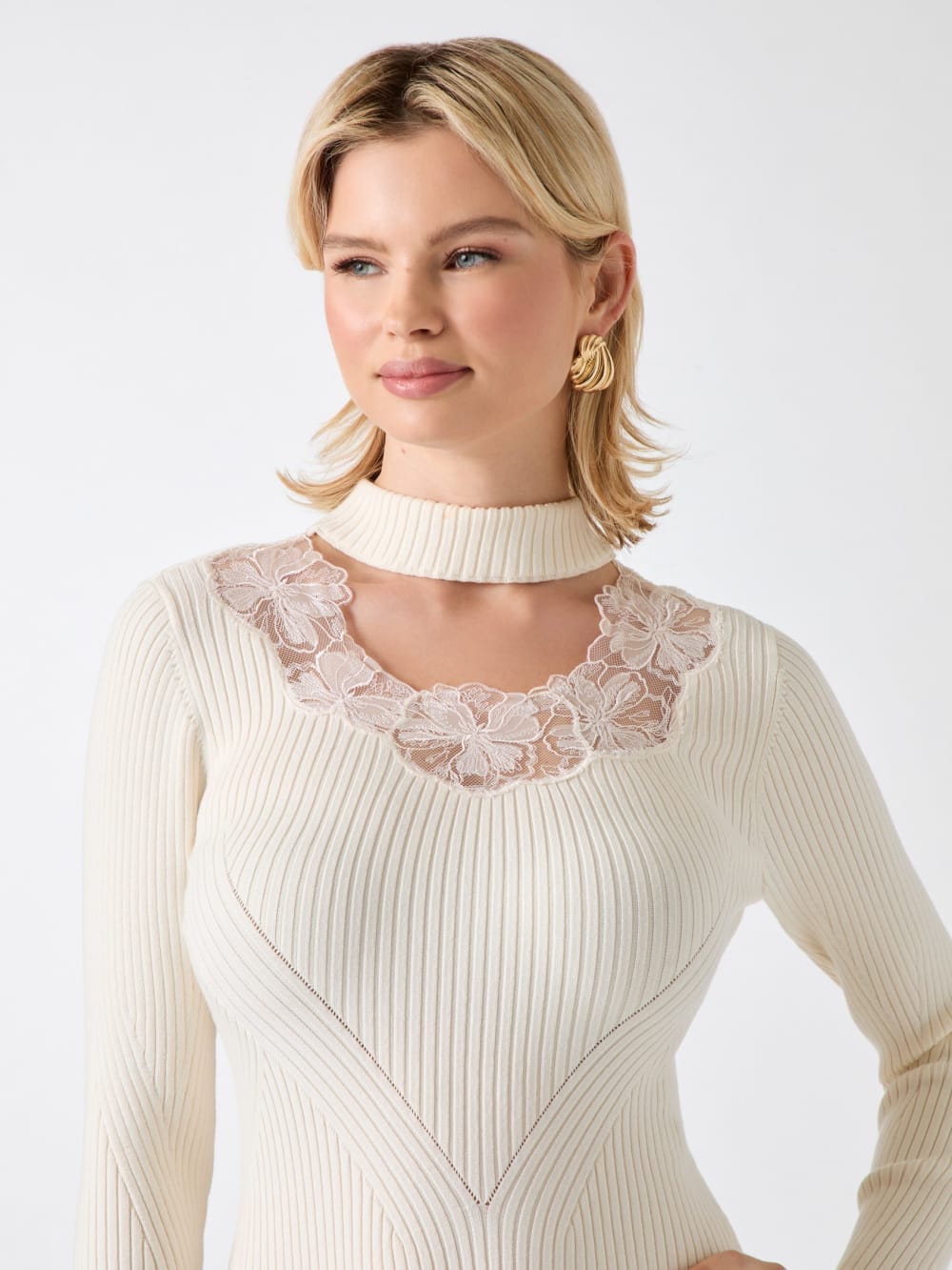 Candice Lace-Trim Sweater Dress - Guess