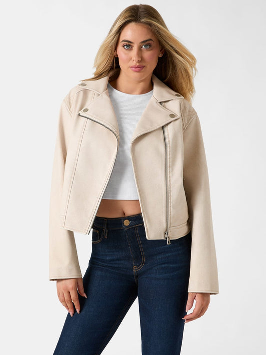Leather biker jacket - Guess