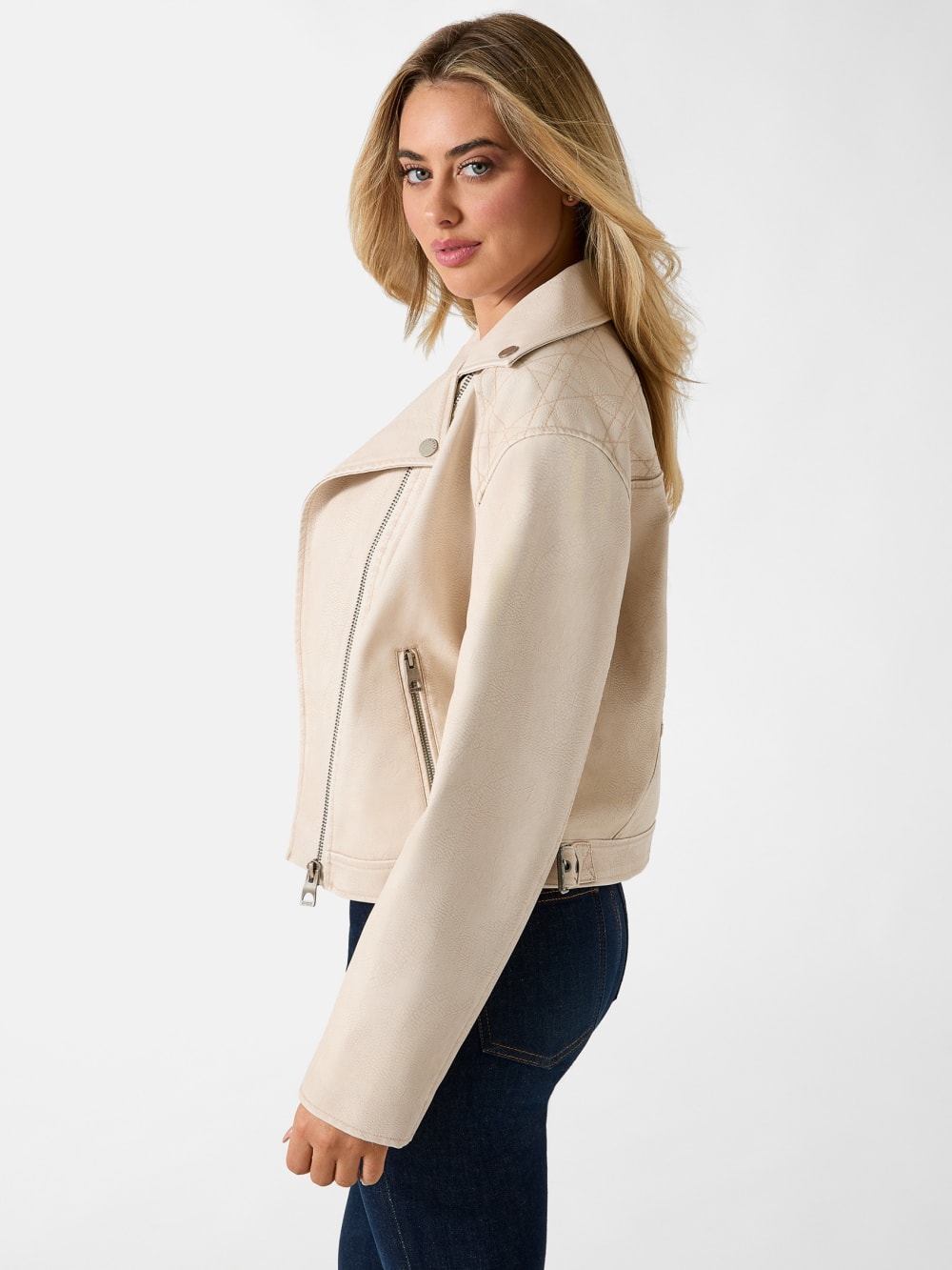 Leather biker jacket - Guess